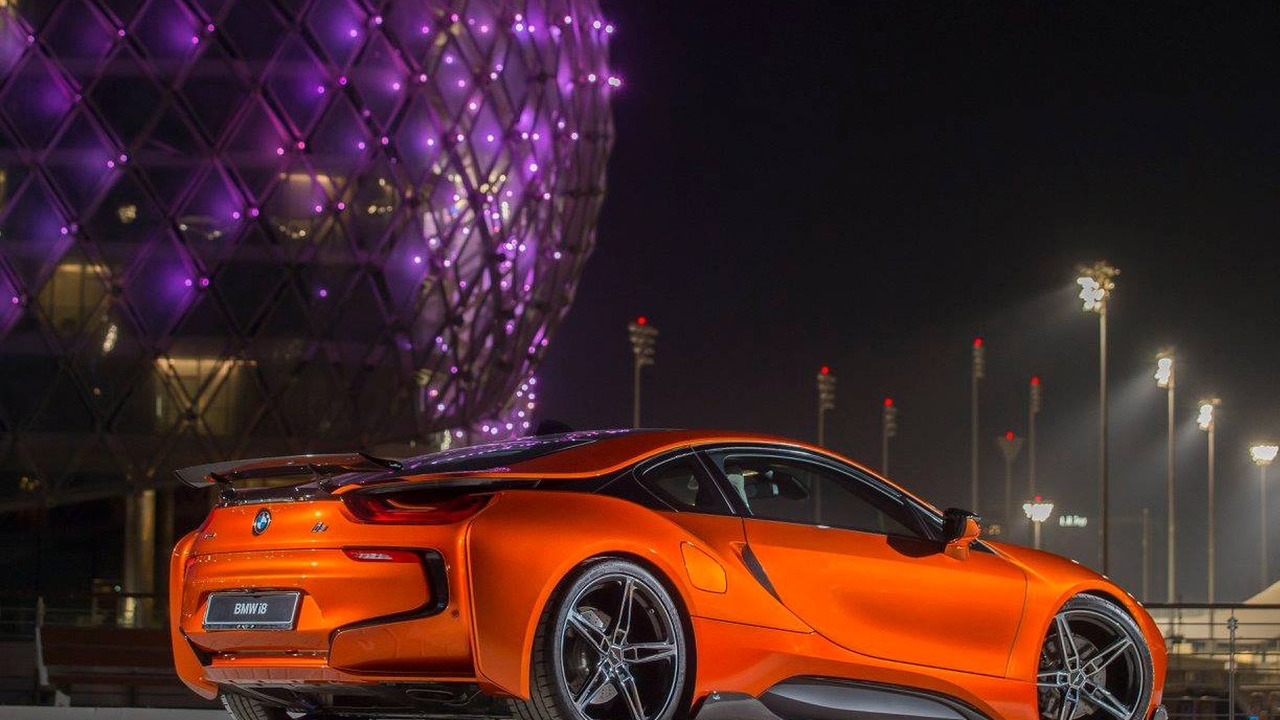Colorful BMW i8s at Yas Marina Circuit